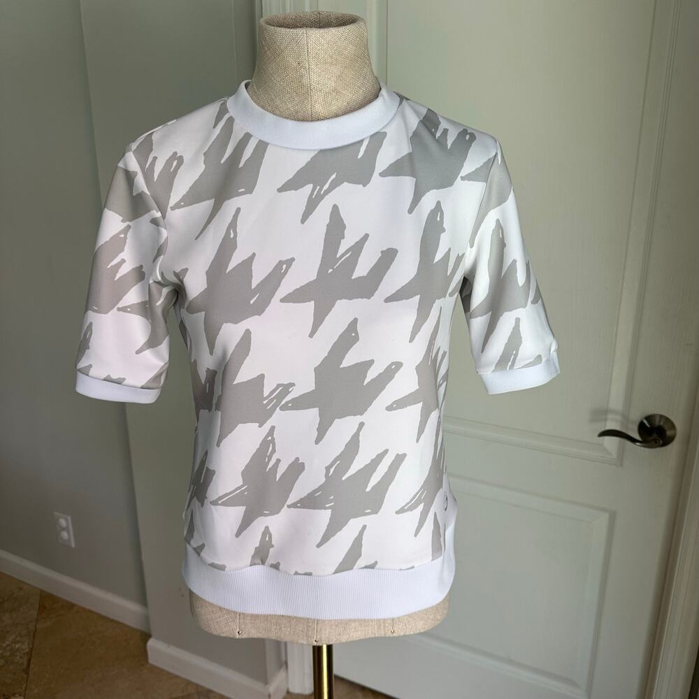 Foray Golf Women's Houndstooth Layering Short Sleeve Sweatshirt